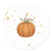 Pumpa med guld vattenfärg baby shower