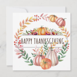 Pumpa med happy thanksgiving leafy kort