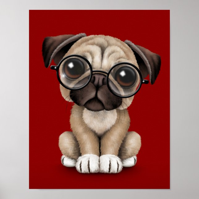 Pumpa med Hund, färgat, rött Poster (Framsidan)