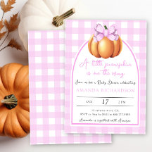 Pumpa med rosa båge baby shower