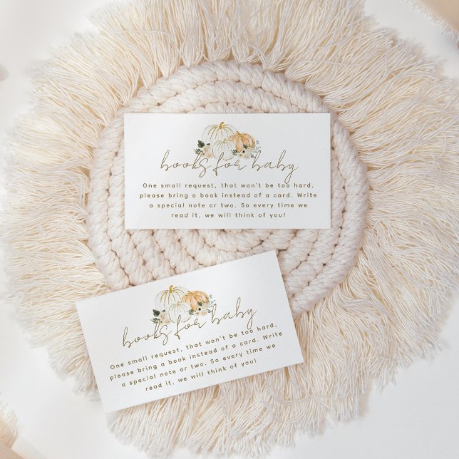 Pumpa Minimalistisk Modern Höst Bebis Shower Bok Tilläggskort (Skapare uppladdad)