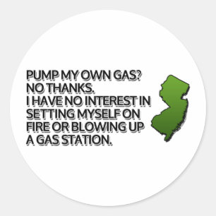 Pumpa mitt eget gasar? Inga Thanks. Runt Klistermärke