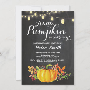 Pumpa Murkla Strängljus Baby Shower Inbjudningar