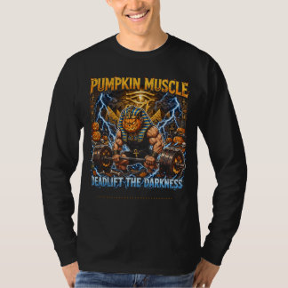 Pumpa Muskel Dödlyft Halloween Gymtröja T Shirt