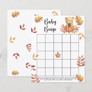 Pumpa och björn - Baby shower bingo spel