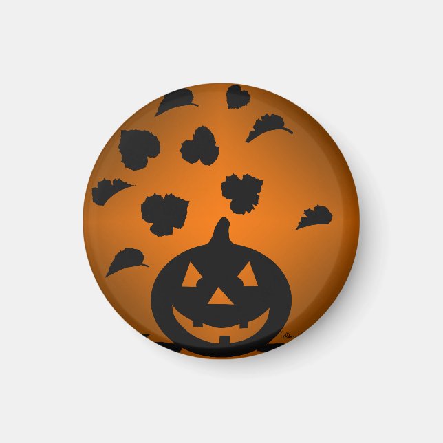 Pumpa och blad Siluett Magnet (Framsidan)