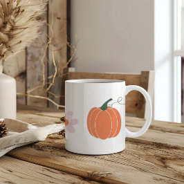 Pumpa och blommor på hösten kaffemugg