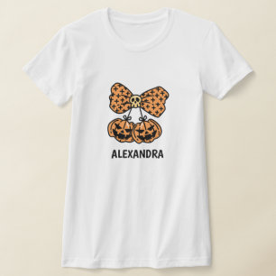 Pumpa och dödskalle boo Halloween Personligt namn T Shirt