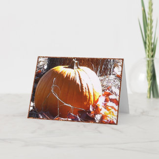 Pumpa och höst löv helgkort