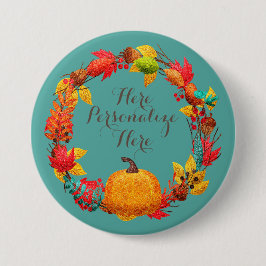 Pumpa och höst löv knapp