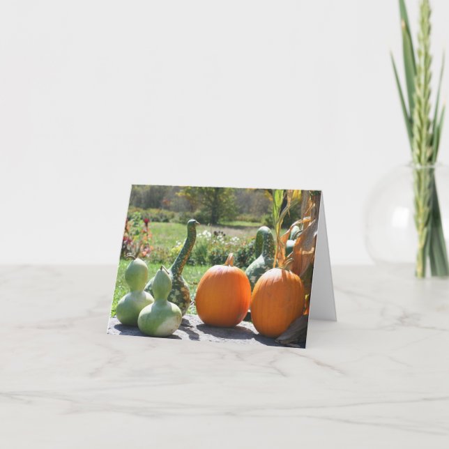 Pumpa och kalebasser Höstnaturfotografering  Anteckningskort (Framsida)