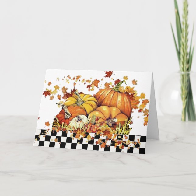 Pumpa och löv firandekort helgkort (Framsida)