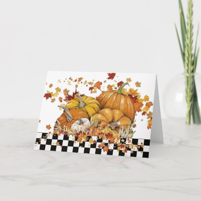 Pumpa och löv helgkort (Framsida)