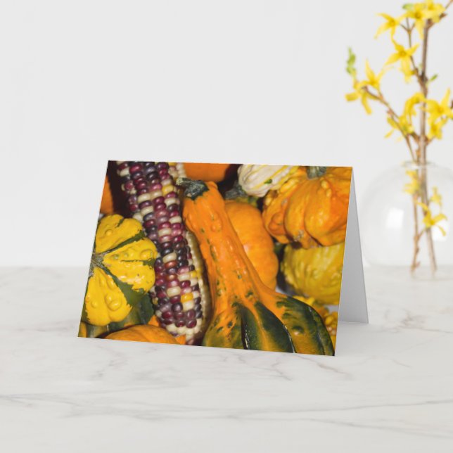 Pumpa och majs sortiments matfotografi kort (Gul blomma)
