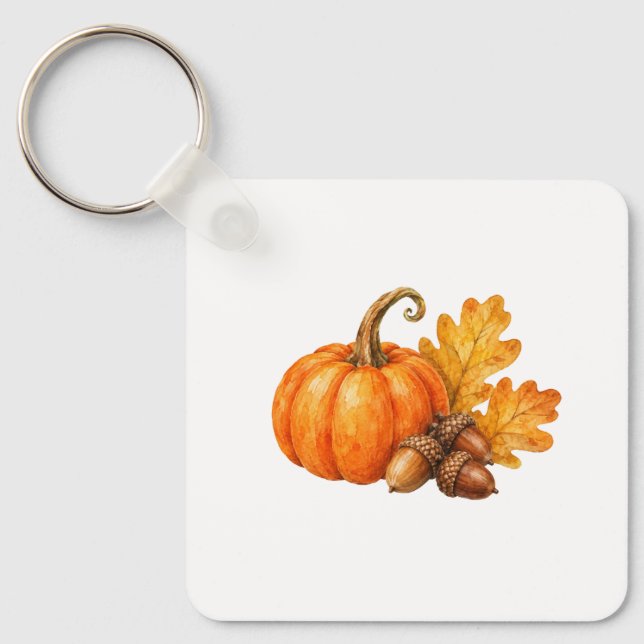 Pumpa och nedfallna ekollon nyckelring (Framsida)