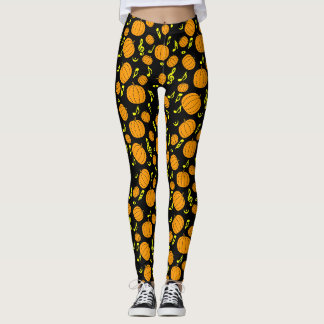 Pumpa och notblommor leggings