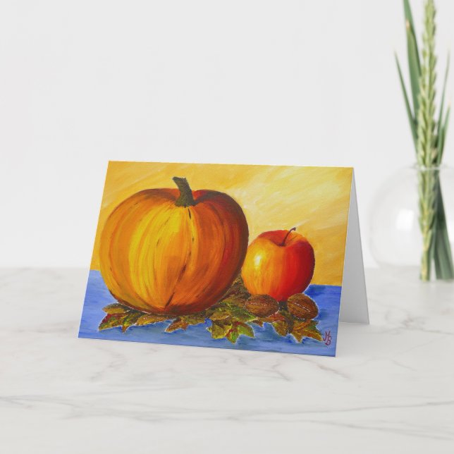Pumpa och Nötter Svarskort Kort (Framsida)