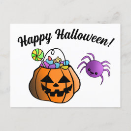 Pumpa och spindel Gott Halloween Vykort