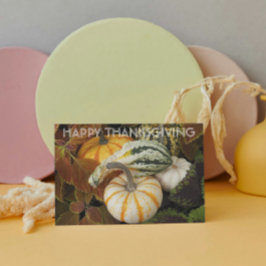 Pumpa och Squash Stilleben Foto Tacksgiving Helgkort
