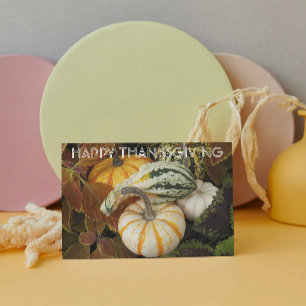 Pumpa och Squash Stilleben Foto Tacksgiving Helgkort