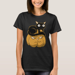 Pumpa Och Svart Katt Halloween Kitty Dräkt T Shirt