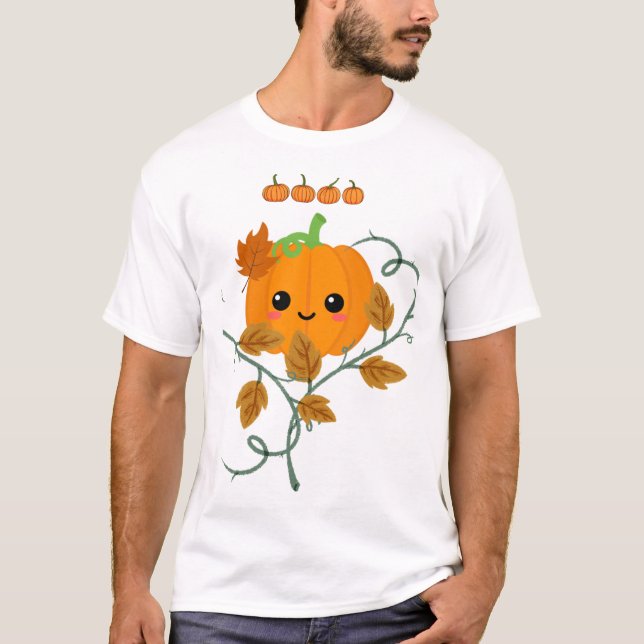 Pumpa och Vin Sticker T Shirt (Framsida)