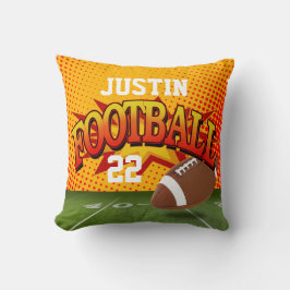 Pumpa-orange för eget namn för fotboll kudde