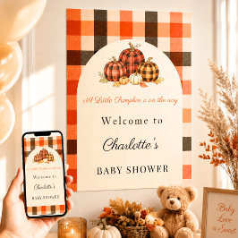 Pumpa orange karoad välkommen Baby Shower Poster