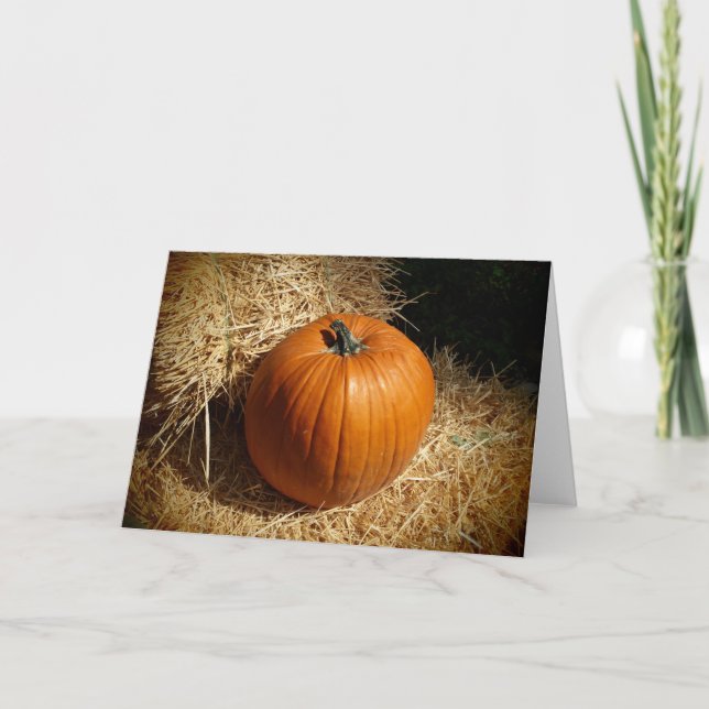 Pumpa på höbalar helgkort (Framsida)
