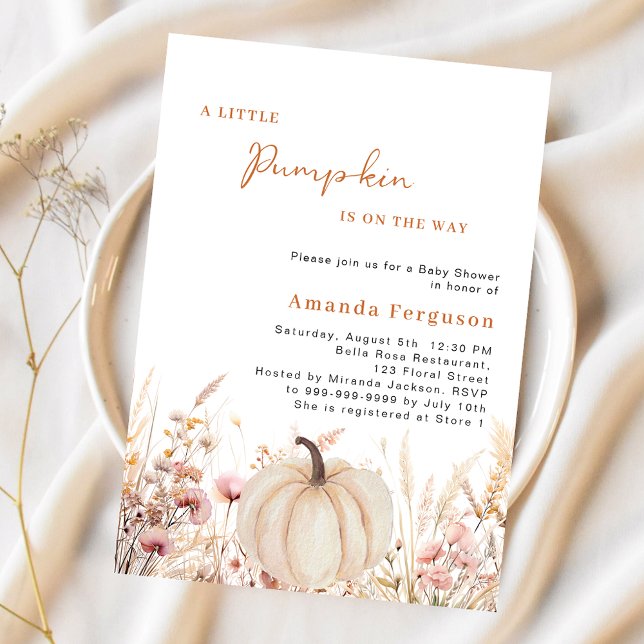 Pumpa på väg vilda blommor budget Baby Shower (Skapare uppladdad)