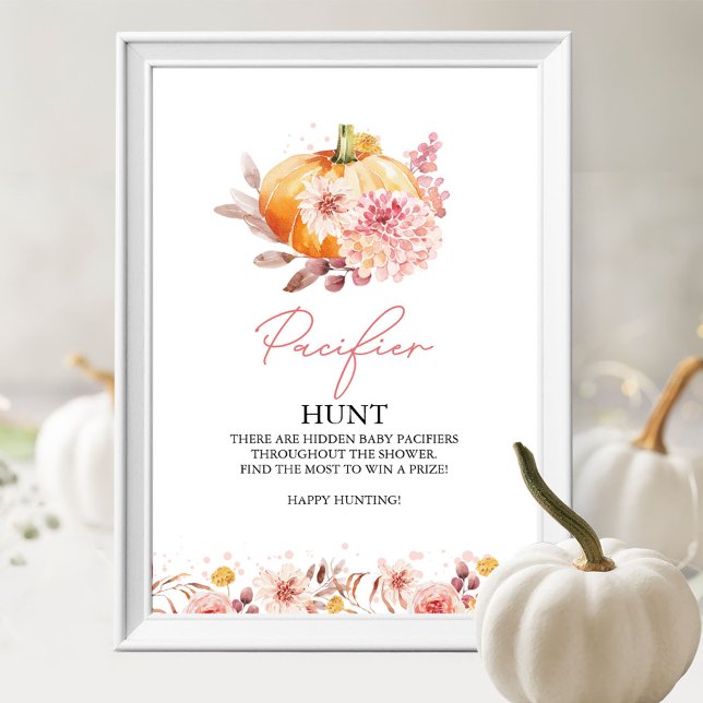 Pumpa-Pacifier-Jakt Baby Shower Spelskylt Poster (Skapare uppladdad)