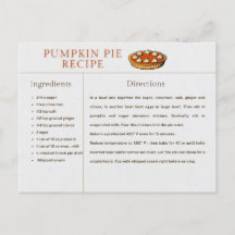 Pumpa Paj Recept Kort Tackgivningsdag och jul