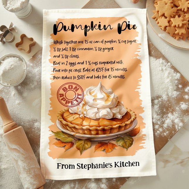 Pumpa Paj Recept Personligt Kökshandduk (Skapare uppladdad)