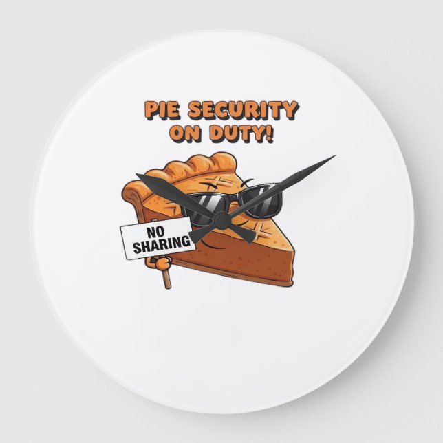 Pumpa Paj Security Guard Rolig Thanksgiving Över Stor Klocka (Framsida)
