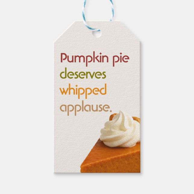 Pumpa Paj & Vispad Kräm | Modern Thanksgiving Presentetikett (Framsidan)