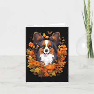 Pumpa Papillon Hund Halloween Thanksgiving Kort