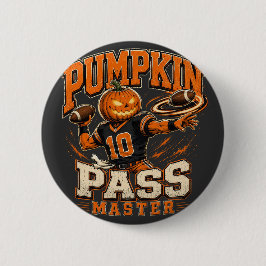 Pumpa Pass Mästare Halloween Fotboll Konst Knapp