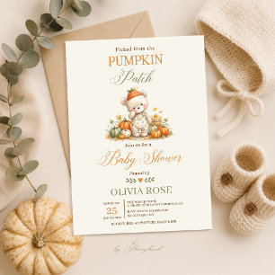 Pumpa Patch Baby Shower Inbjudningar