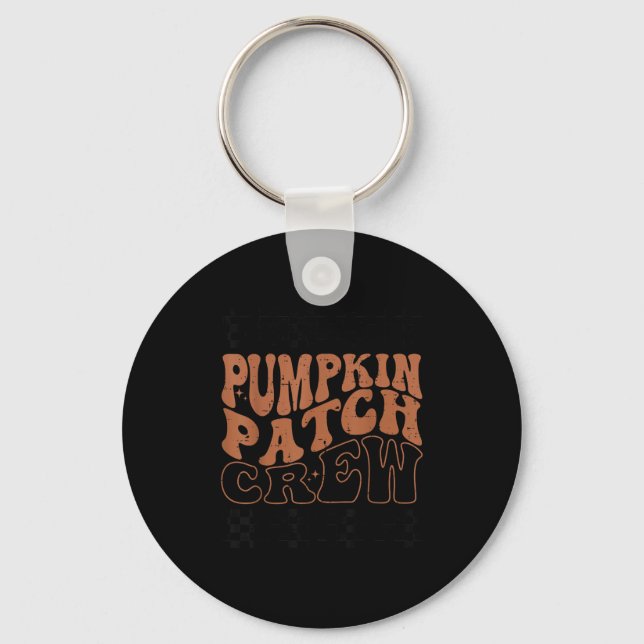 Pumpa Patch Crew Halloween Pumpafläck Höstfest Nyckelring (Framsida)