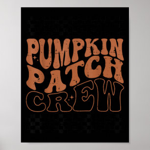 Pumpa Patch Crew Halloween Pumpafläck Höstfest Poster