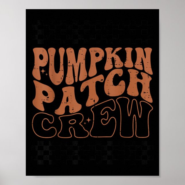 Pumpa Patch Crew Halloween Pumpafläck Höstfest Poster (Framsidan)