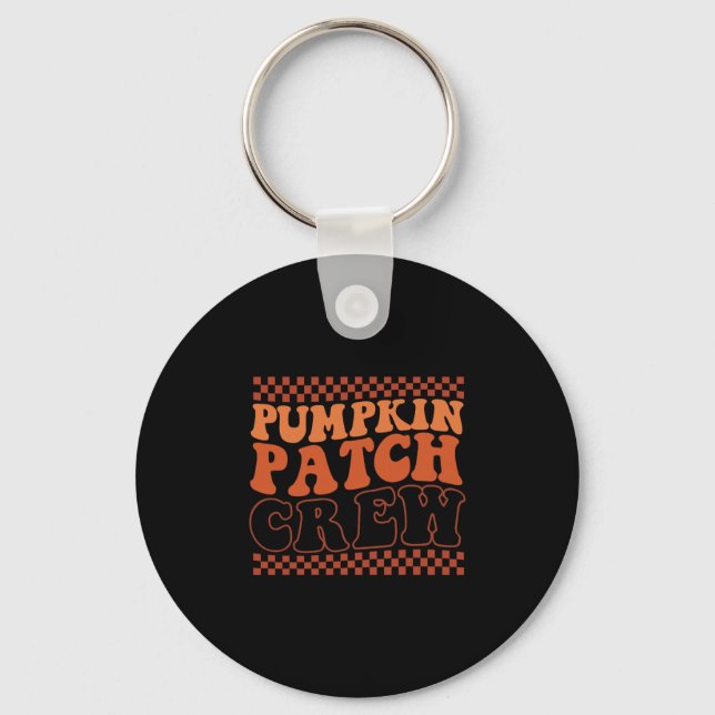 Pumpa Patch Crew Rolig Pumpa Patch Trupp Tack Nyckelring (Framsida)