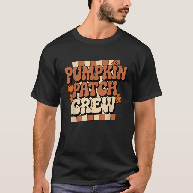 Pumpa Patch Crew Småpojke Groovy Tjej Retro H T Shirt (Framsida)