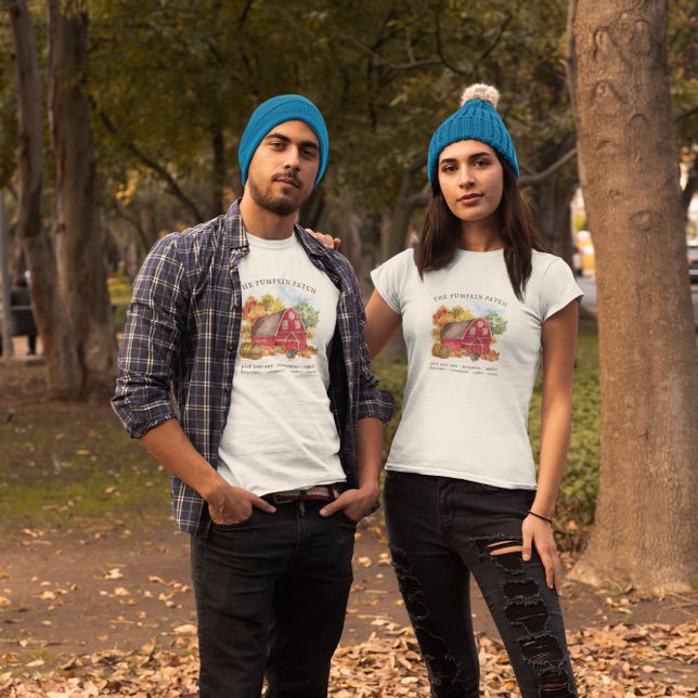 Pumpa Patch Familjegård Rustik Ladal Höst T Shirt (Skapare uppladdad)