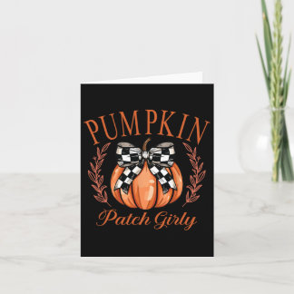 Pumpa Patch Flickig Rutig Coquette Bow Thanksgivin Kort