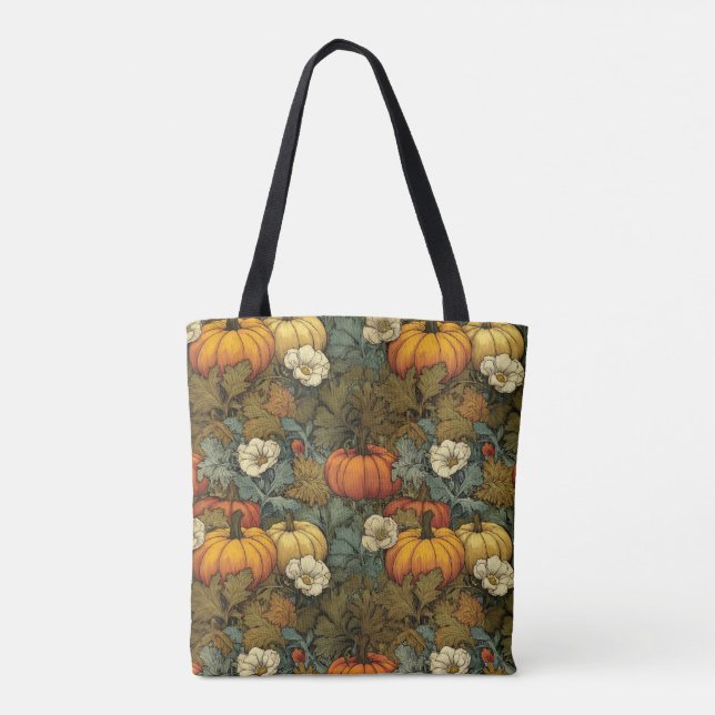Pumpa Patch Halloween Bus eller Godis Tygkasse (Baksida)