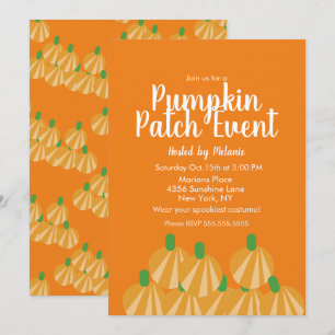 Pumpa Patch Halloween Höst Event Flyer Inbjudningar