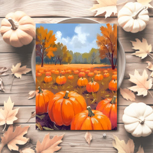 Pumpa Patch Höst Vattenfärg Helg Vykort