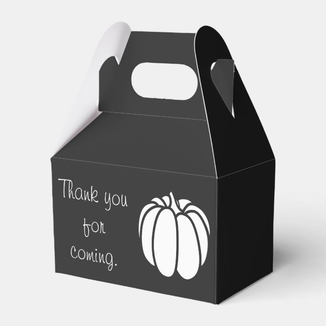 Pumpa Patch i svart favörbox Presentaskar (Framsidan Sidan)