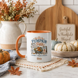 Pumpa Patch Jordbruksgård Torkning Höst Mugg